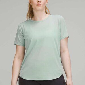 Lululemon High Neck Run and Train Tee - Silver Blue